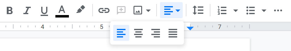 viewing the alignment buttons viewing the alignment buttons