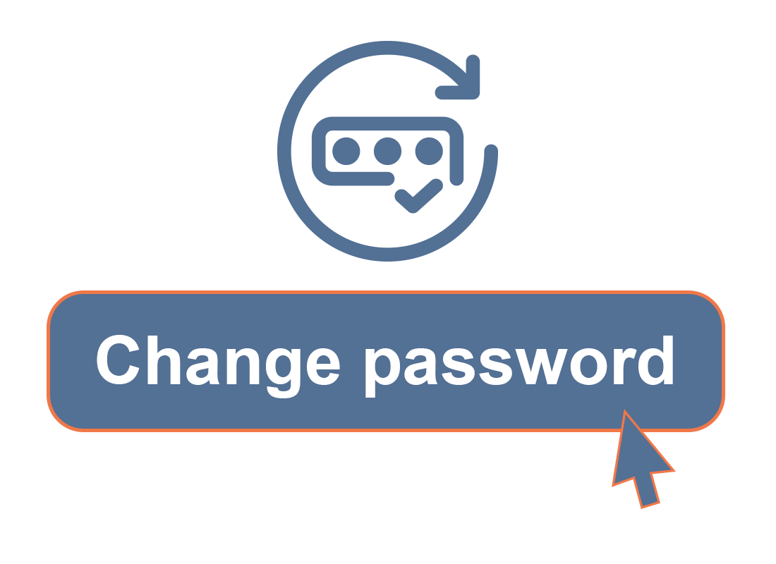 A clock and a Change password icon