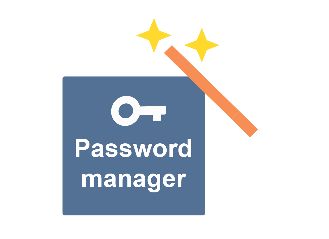 A password manager with a magical wand over it