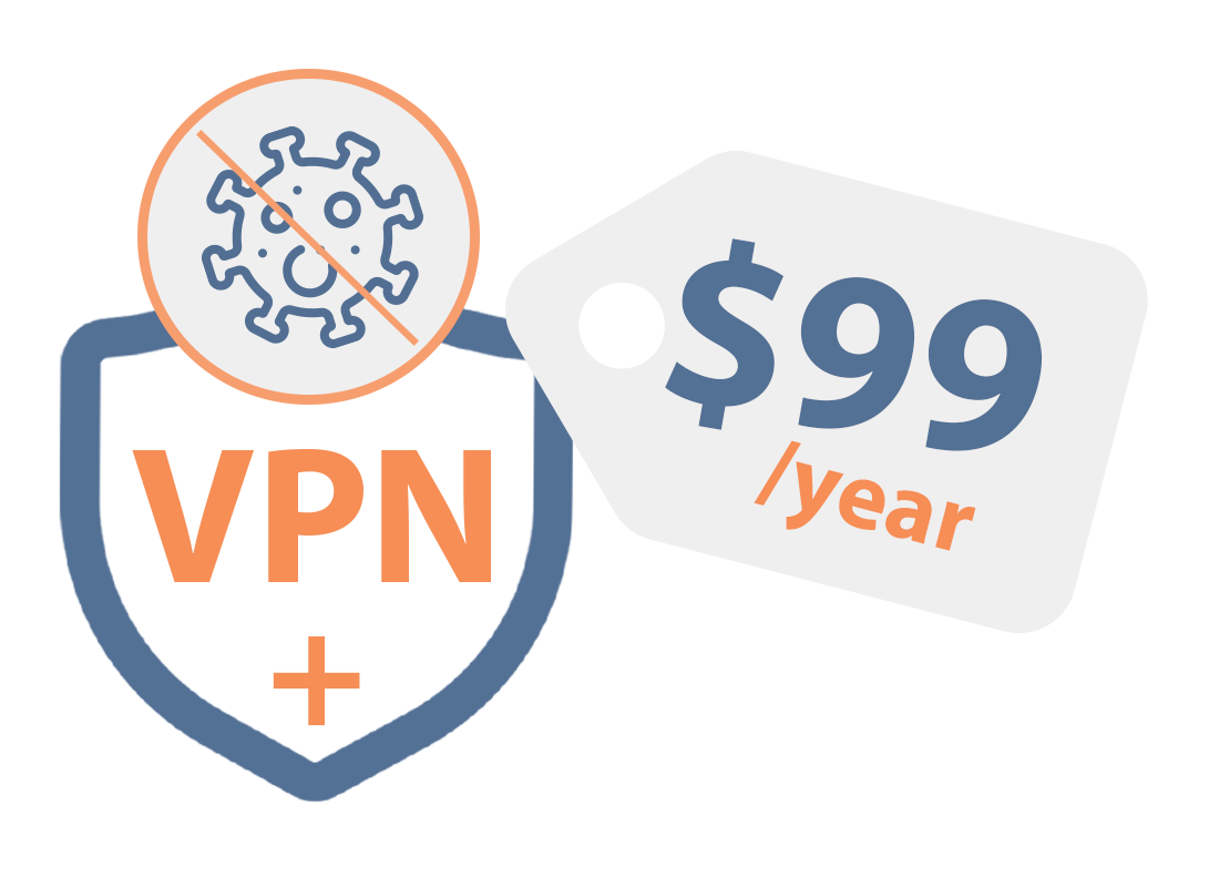 A paid VPN blocking virus threats