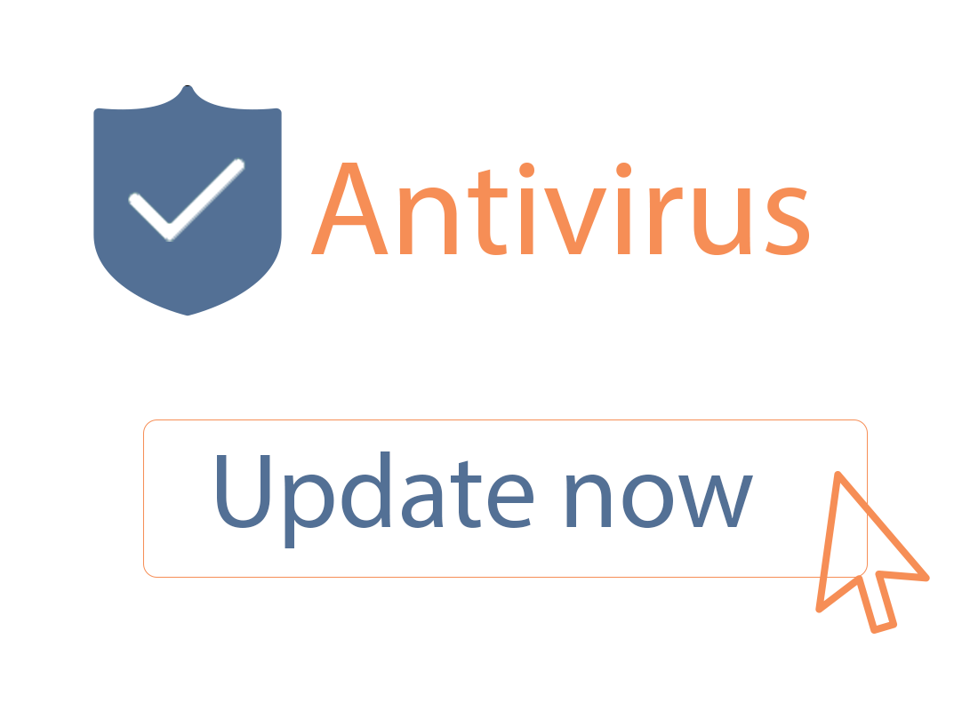 Antivirus software with an update now icon