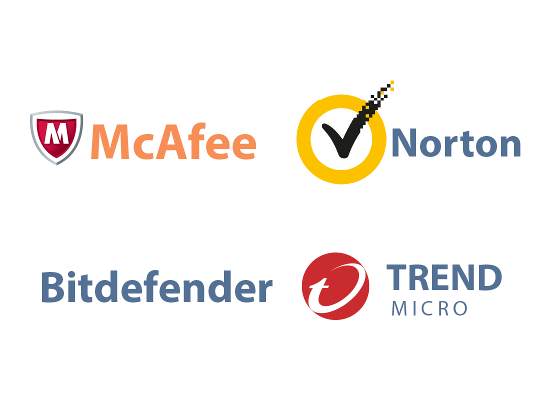 Logos of some popular antivirus software providers