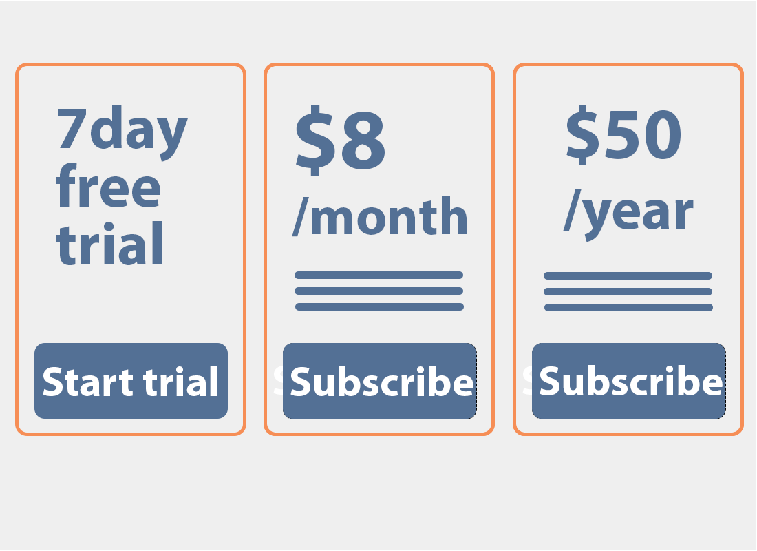 Antivirus software displaying the range of subscription pricing available