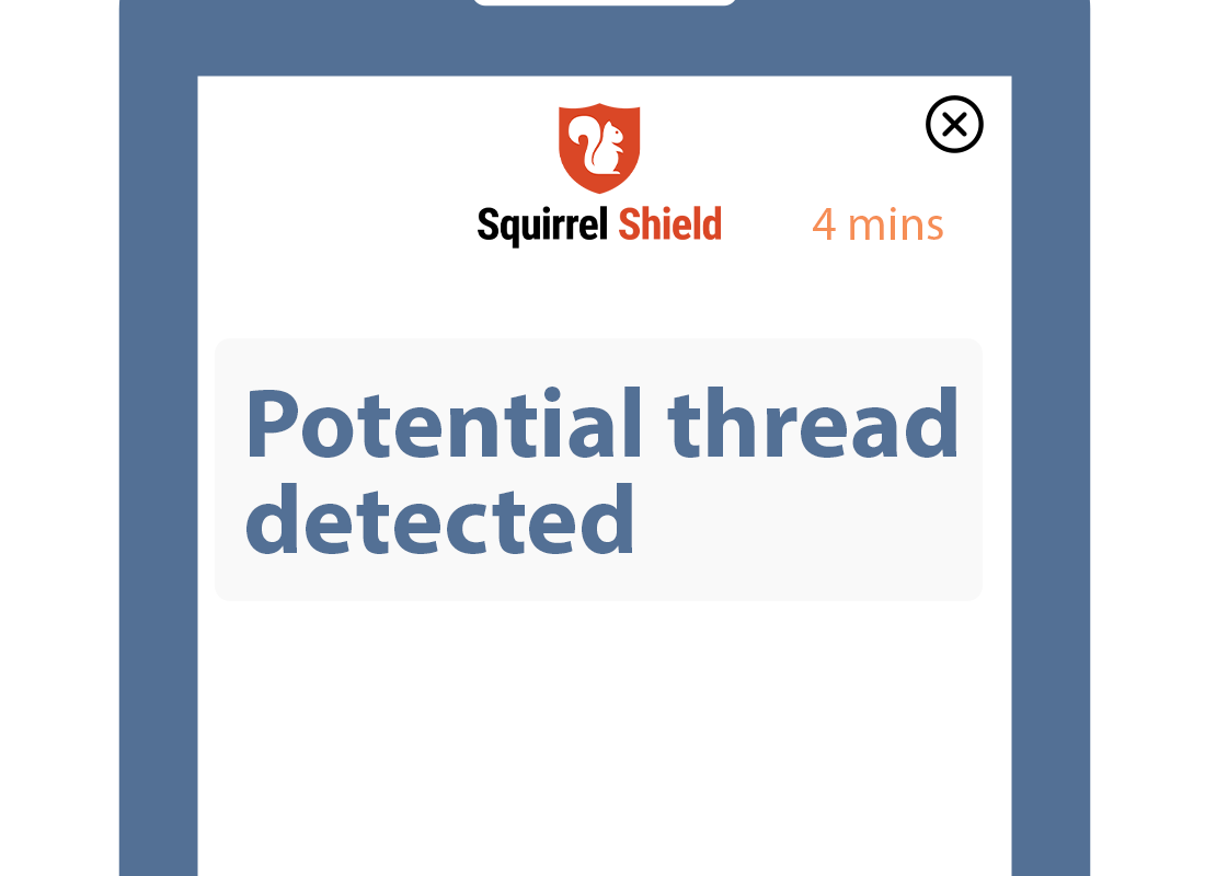 A notification about a potential threat on a phone