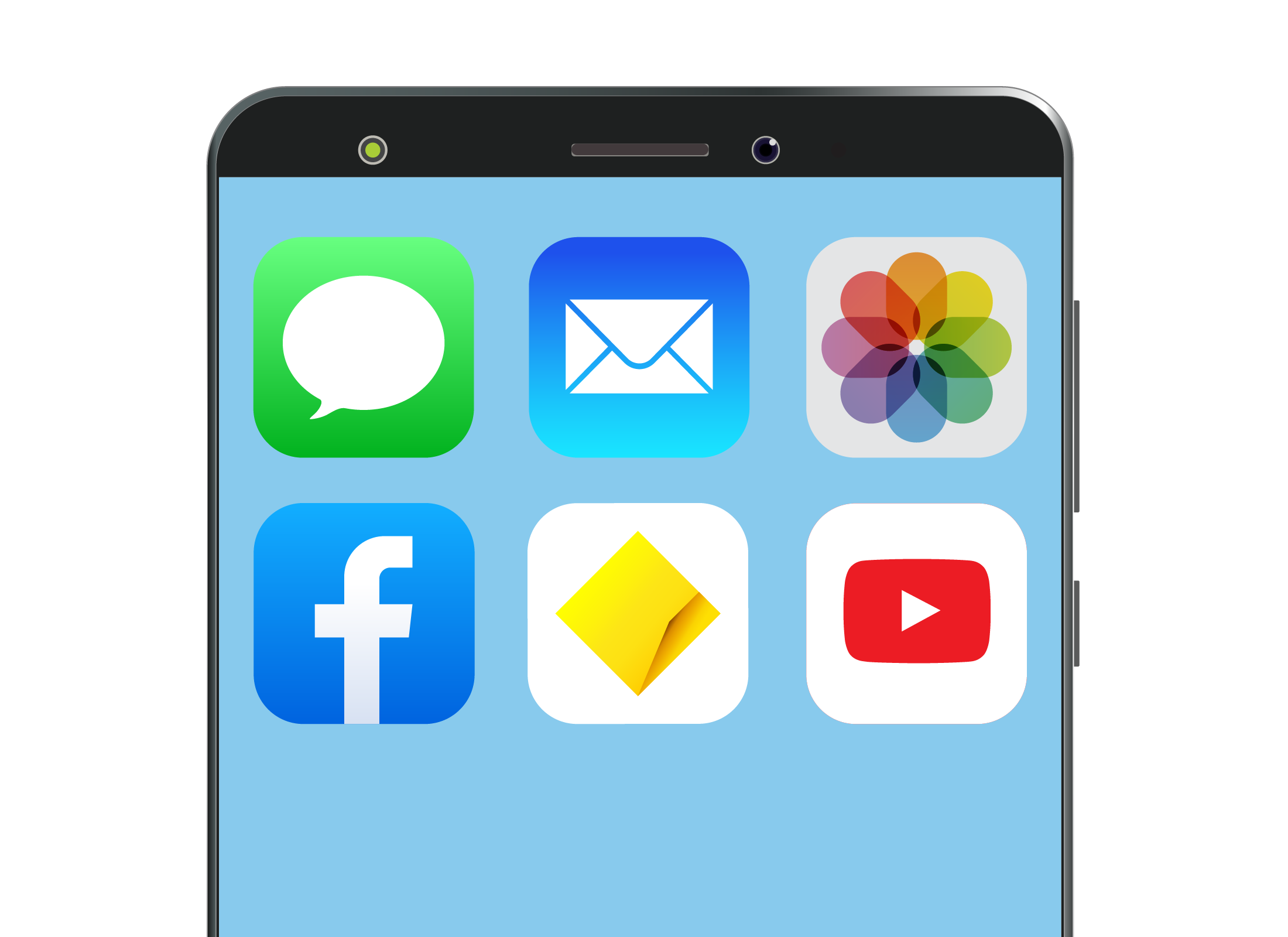 A typical smartphone screen showing different app icons