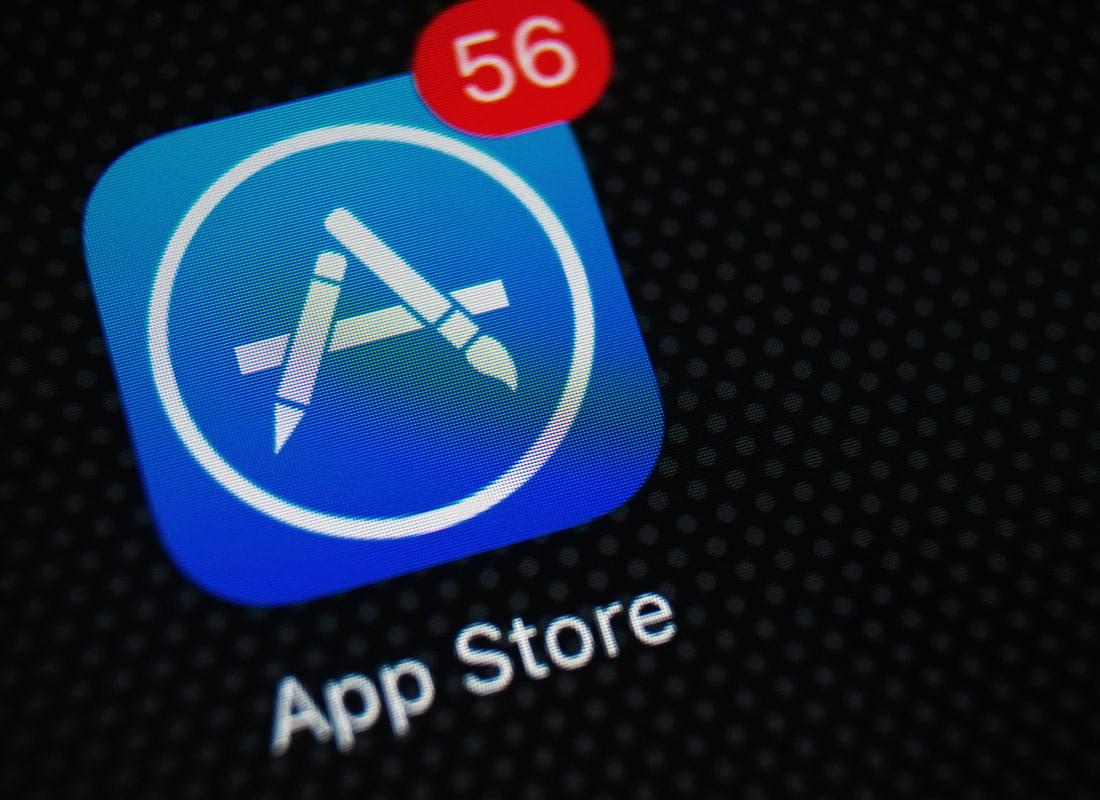 A close up of the App Store app showing the red notification symbol