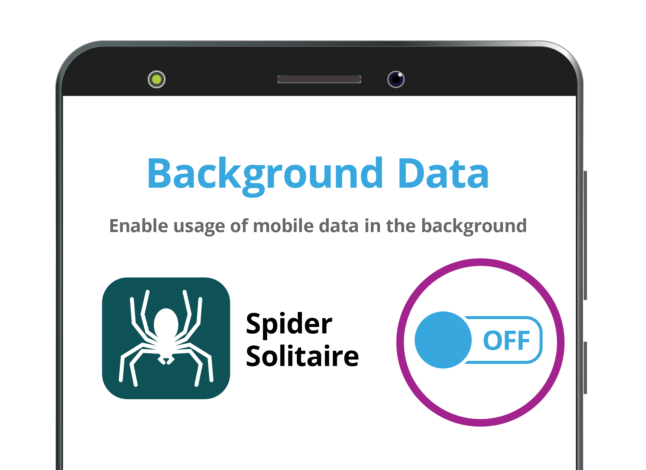 The Background Data switch in the Settings of an Android smartphone