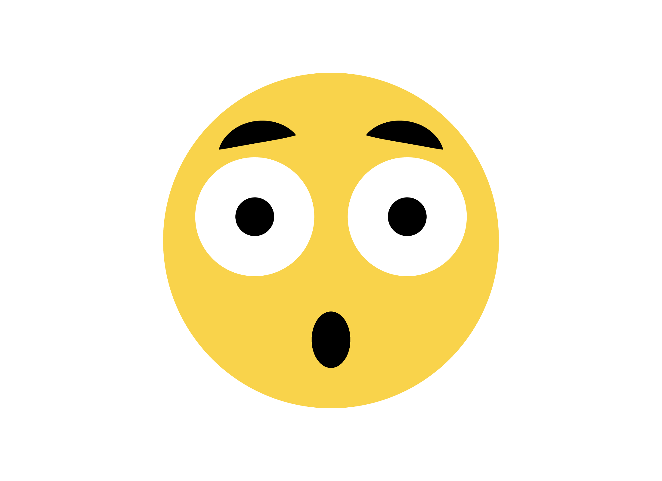 A surprised-face emoji