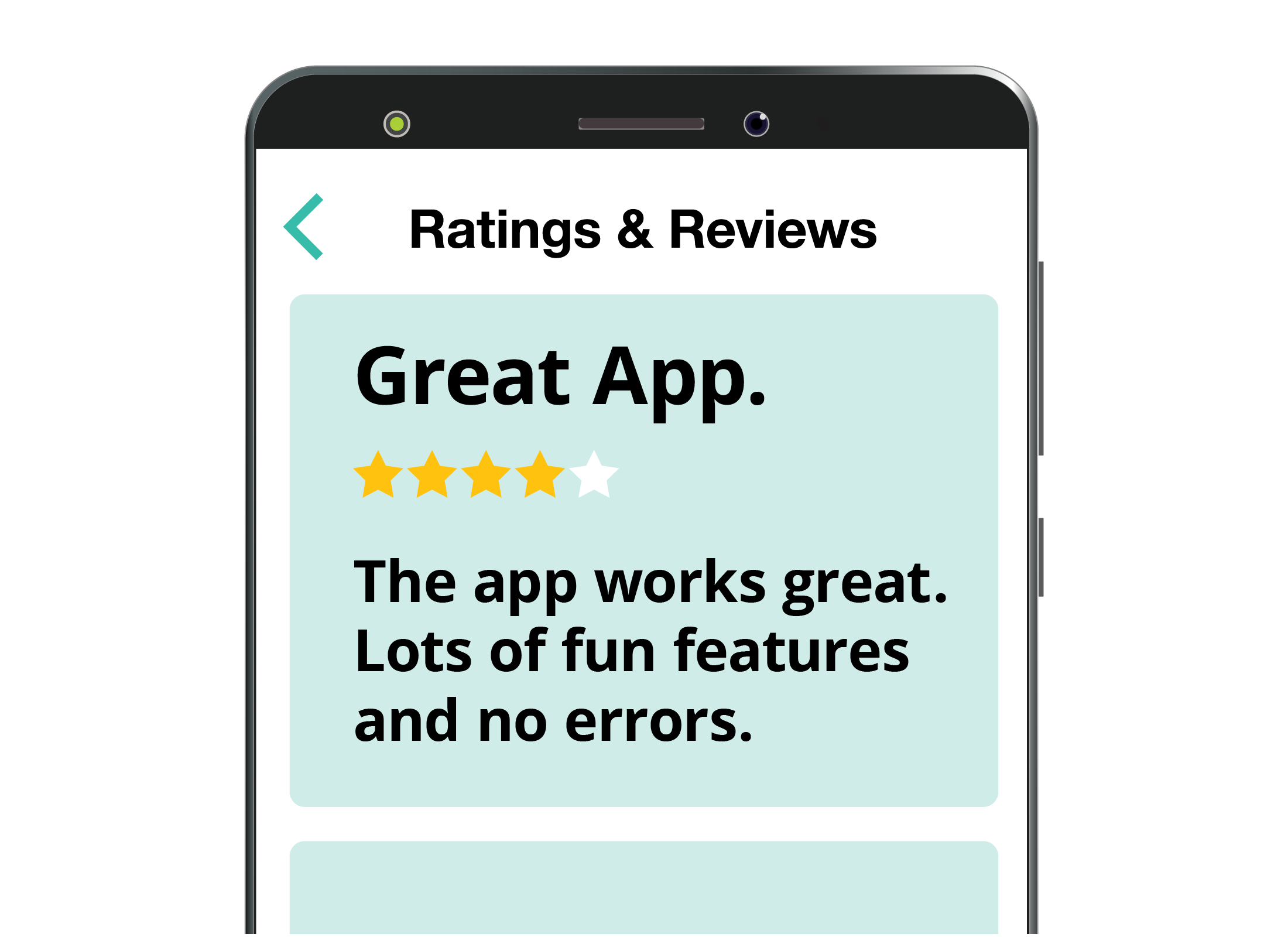 A zoomed-in view of a review for an app on the official app store