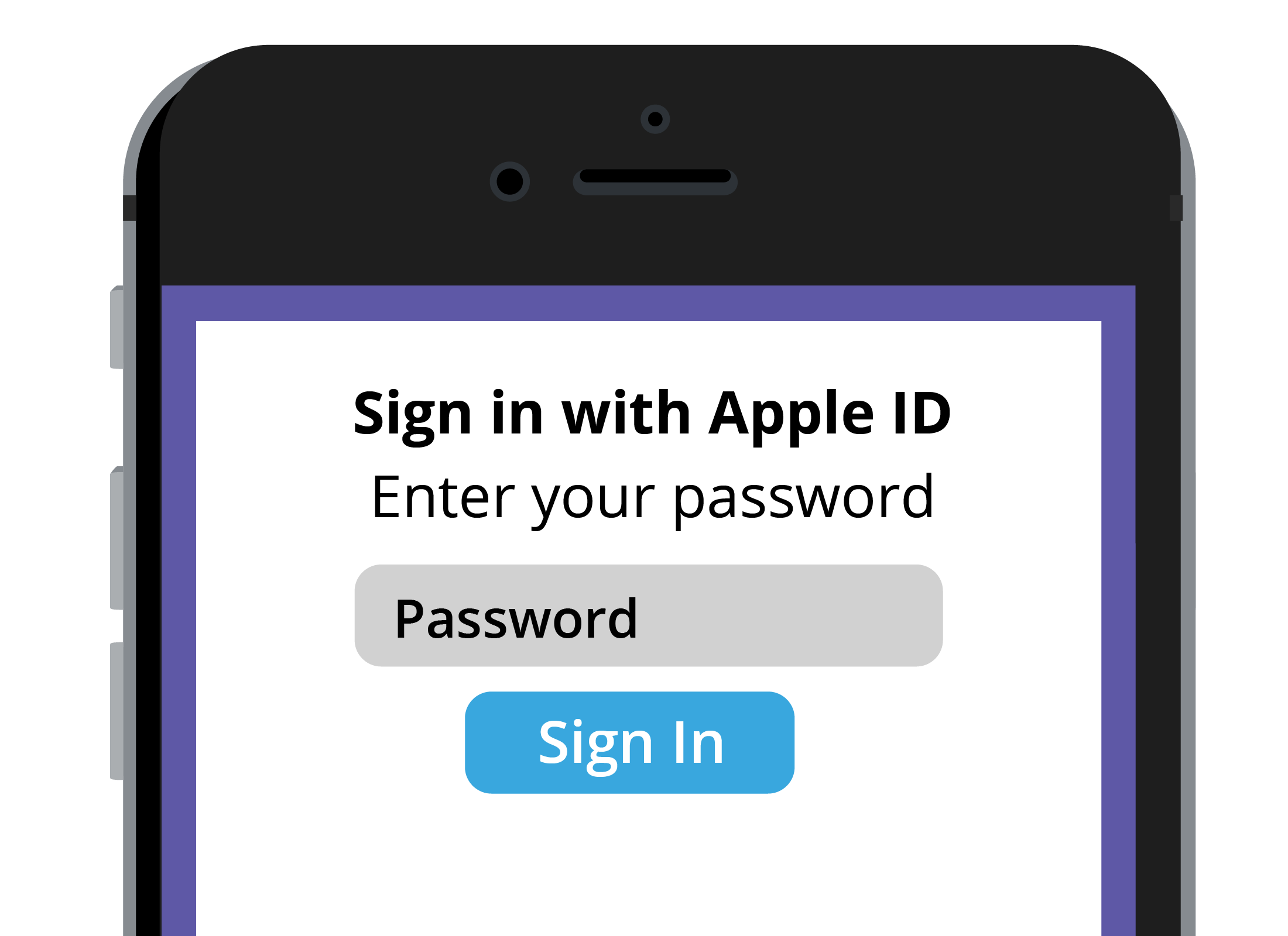 A request screen to enter your Apple ID in order to confirm your app purchase