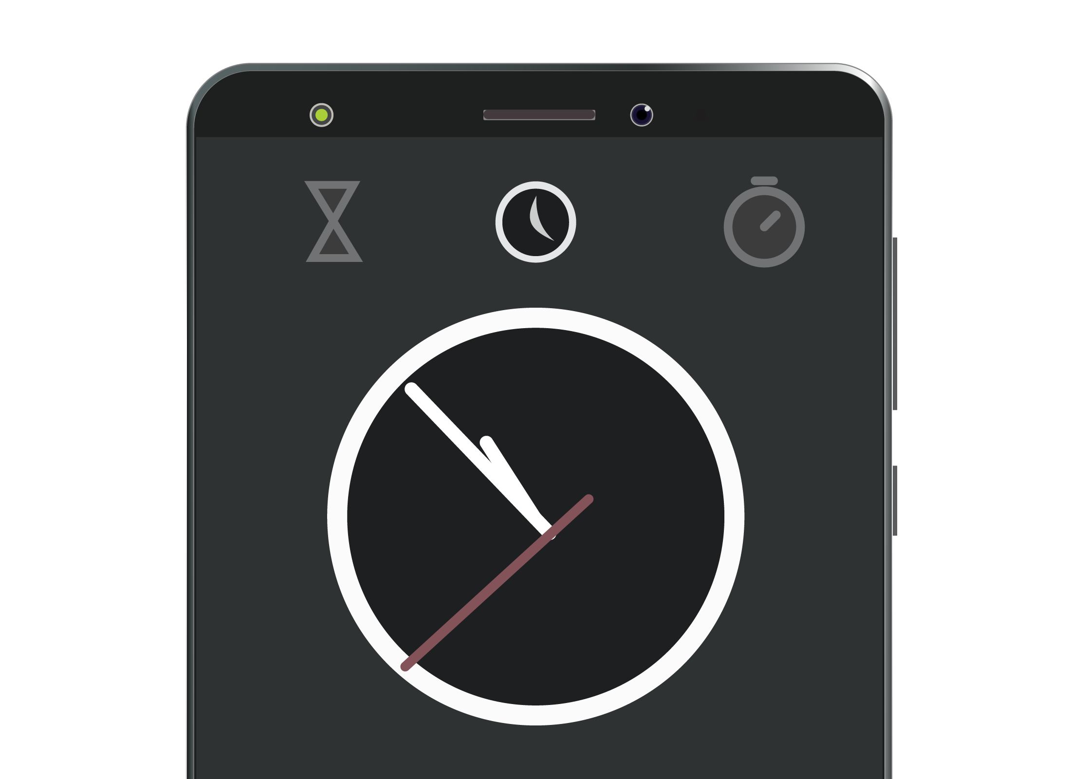 An app of a clock on a smartphone screen