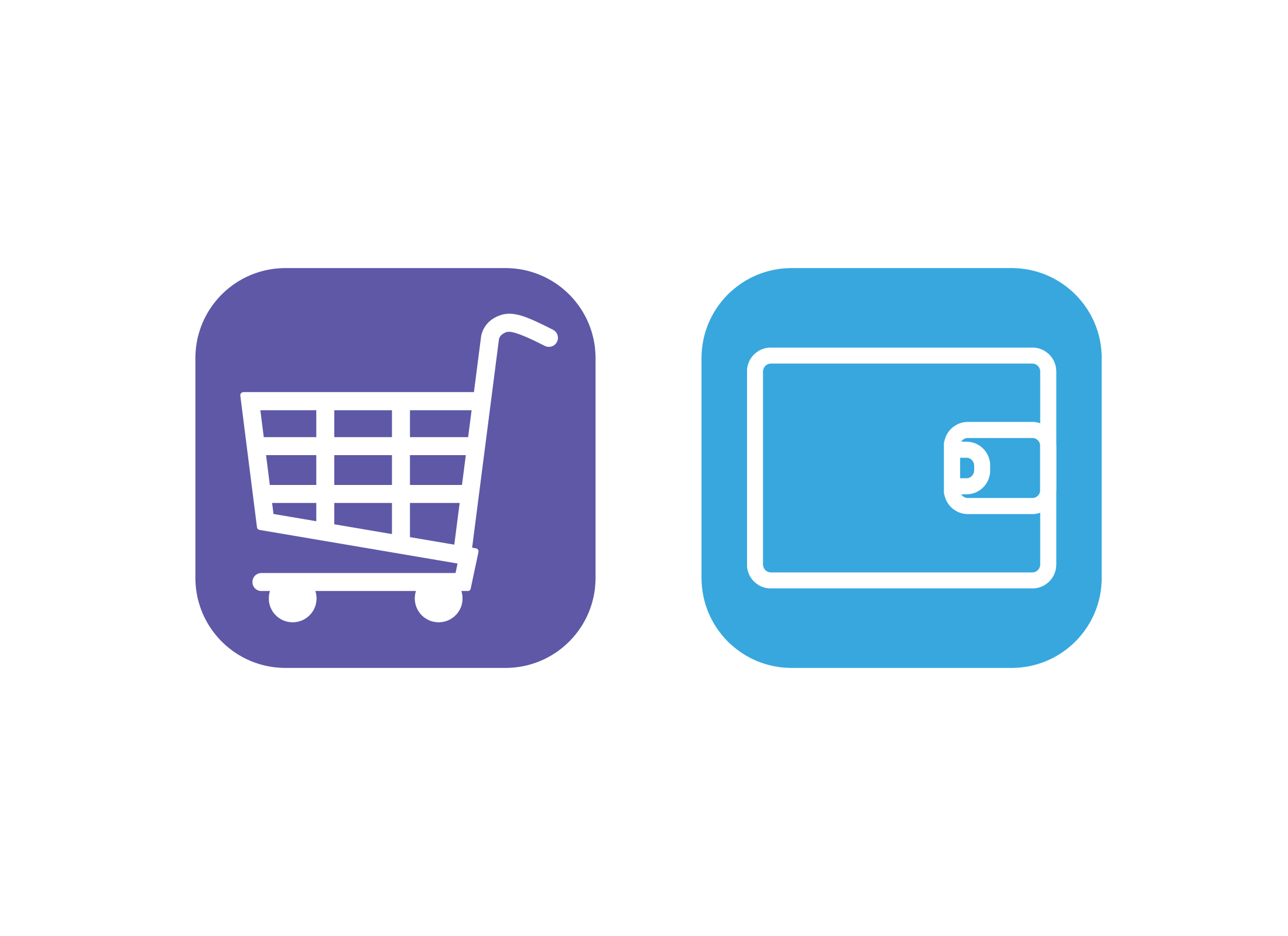 Two shopping apps on a mobile phone screen