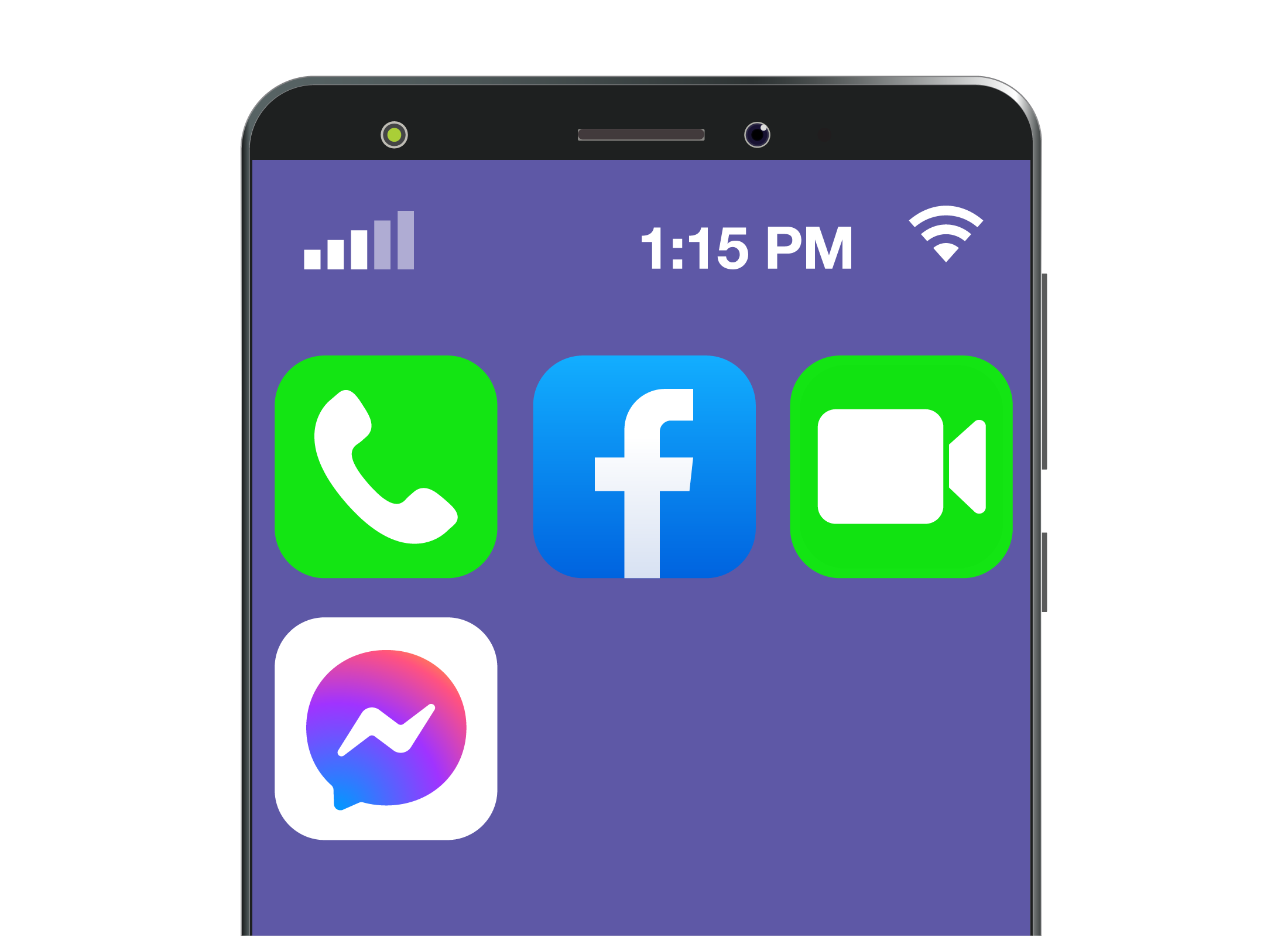 Apps for phone calls, social media and video chatting